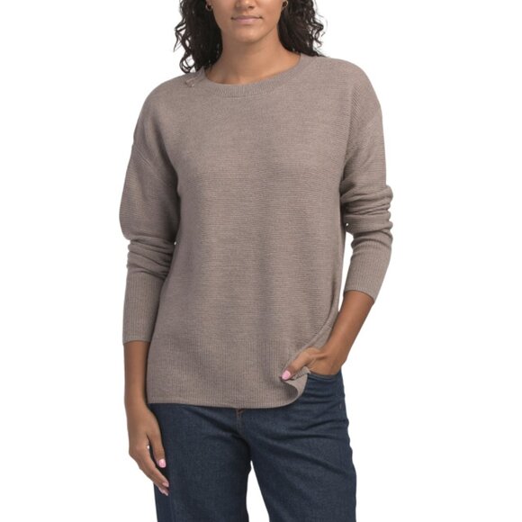TAHARI BEACH Extrafine Merino Wool Tunic Sweater - Picture 1 of 2